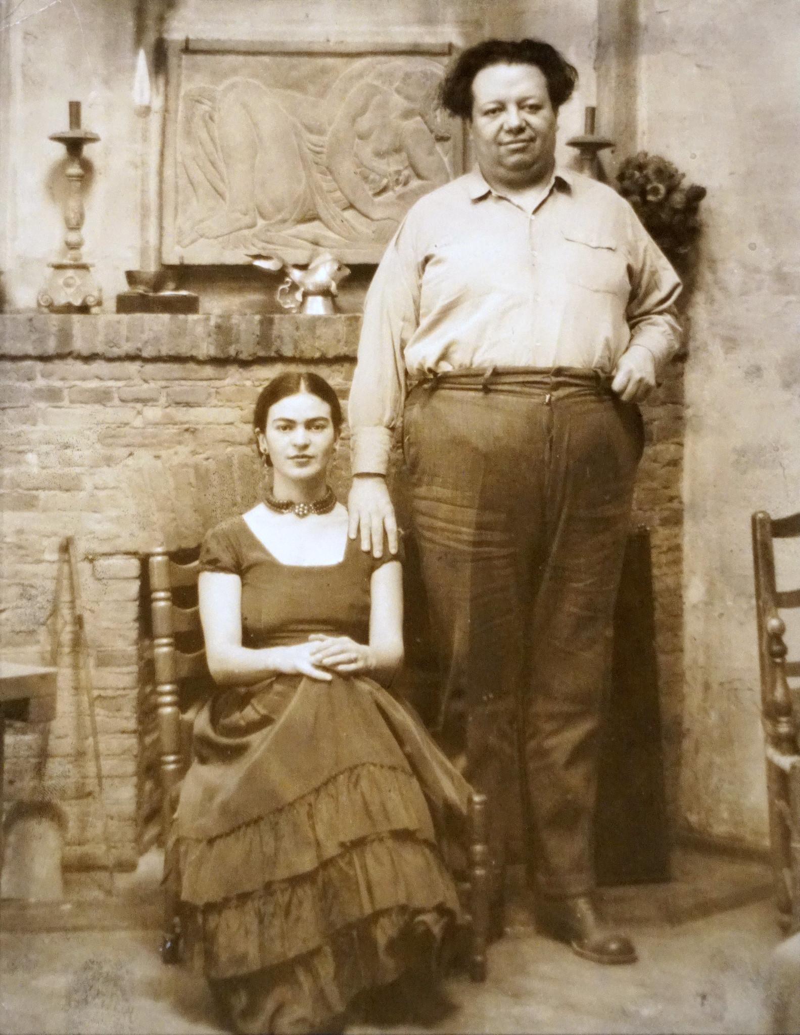 Frida Kahlo y Diego Rivera en una fotografía de archivo